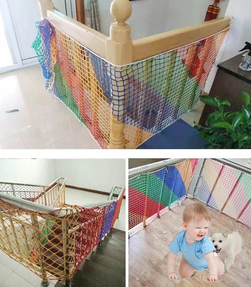 kingpou Climbing Net Balcony Netting for Pets, Stairway for Balcony,Baseball Softball Net Sports Netting for Railings,Playground,Kids Safety net Rope,Driveway Nets 6.6X6.6FT - Image 2